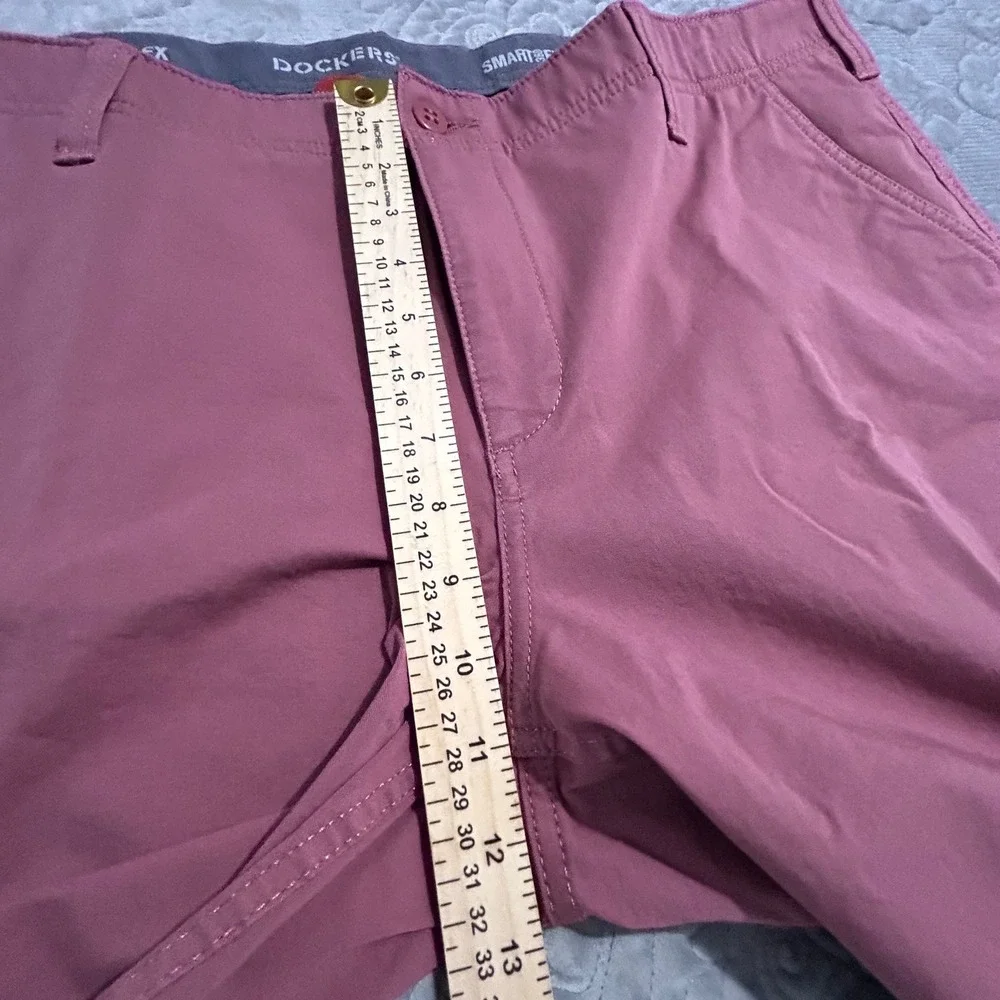 Dockers Mens Smart 360 Flex Chino Shorts 42 Clay Pink Smart Series Stretch New